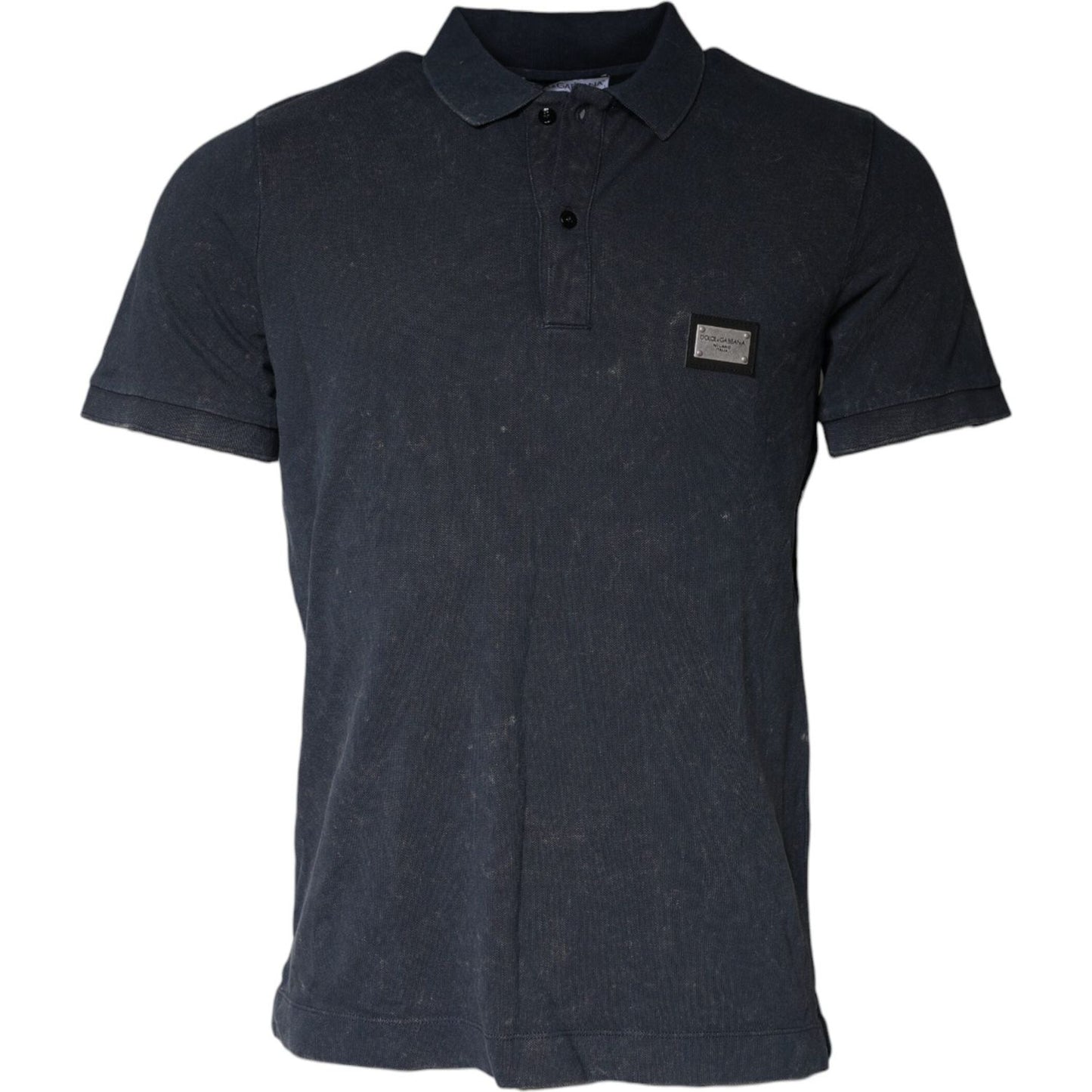 Dolce & Gabbana Dark Blue Logo Button Collared Polo T-shirt Dolce & Gabbana Dark Slate Gray