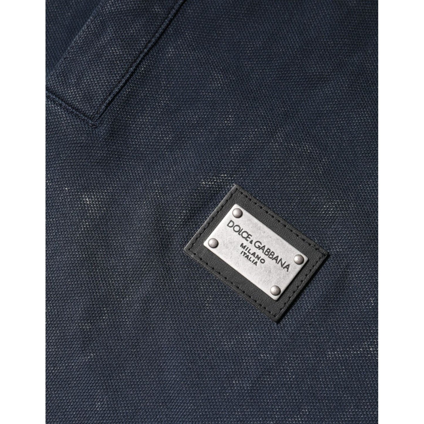 Dolce & Gabbana Dark Blue Logo Button Collared Polo T-shirt Dolce & Gabbana Dark Slate Gray