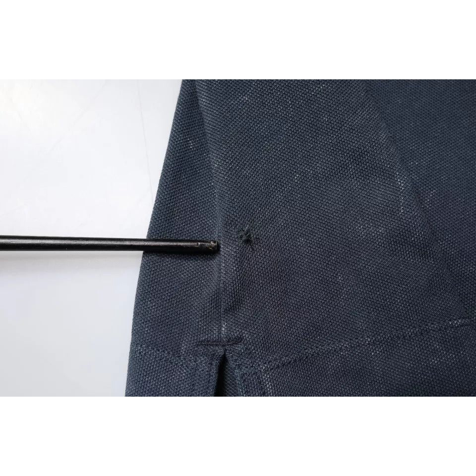 Dolce & Gabbana Dark Blue Logo Button Collared Polo T-shirt Dolce & Gabbana Lavender