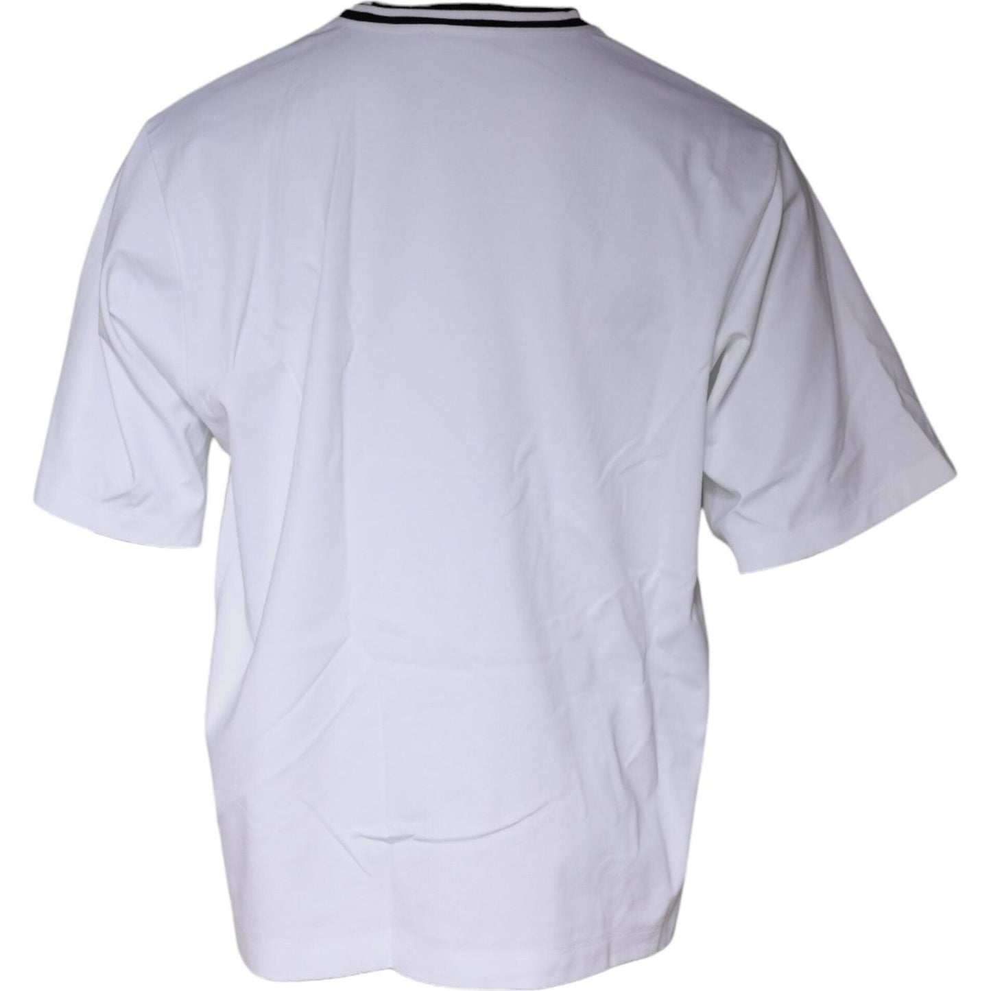 Dolce & Gabbana White Logo Print Crew Neck T-shirt Dolce & Gabbana Light Gray