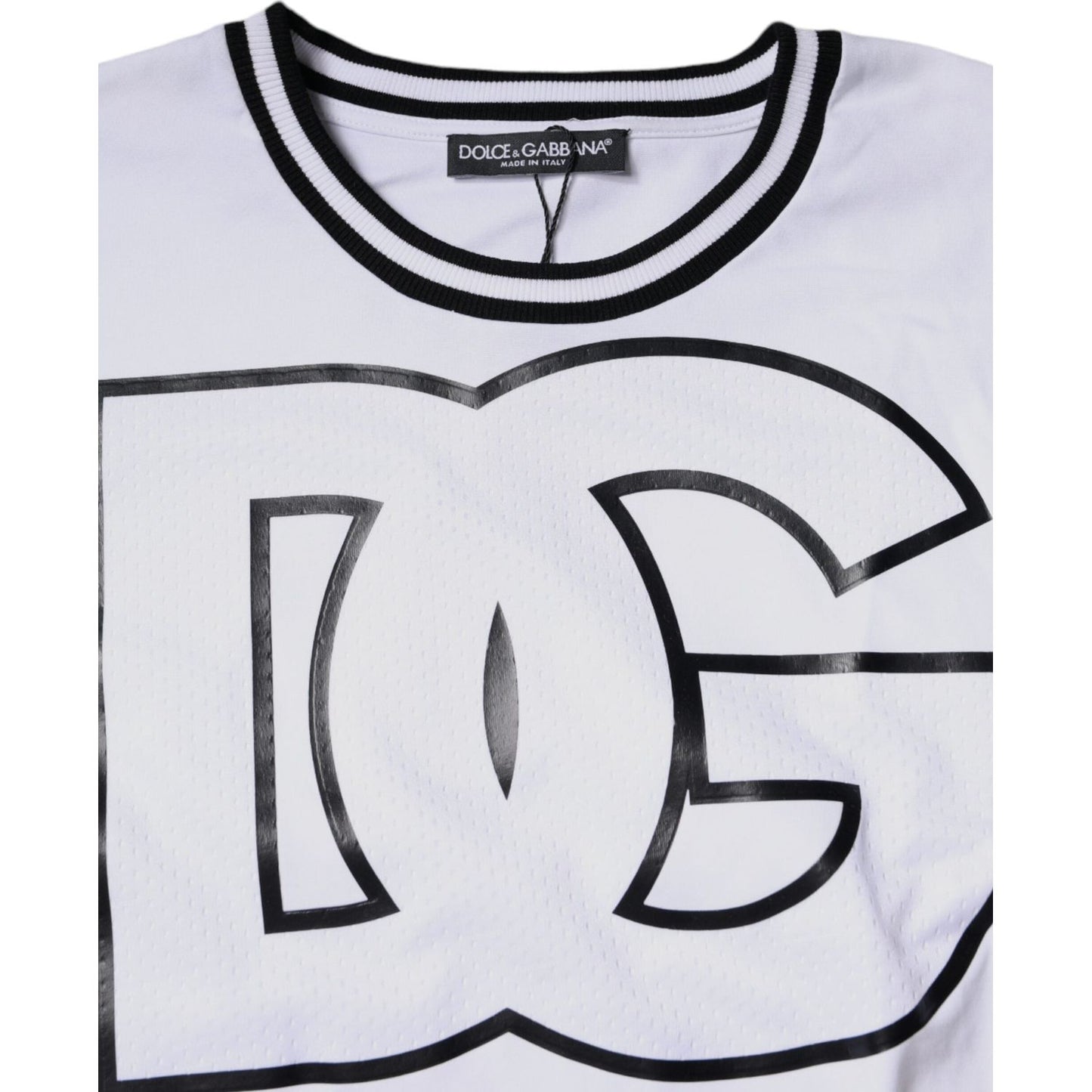 Dolce & Gabbana White Logo Print Crew Neck T-shirt Dolce & Gabbana Light Gray