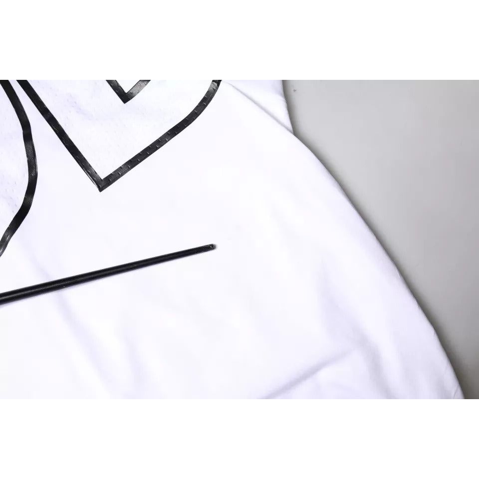 Dolce & Gabbana White Logo Print Crew Neck T-shirt Dolce & Gabbana Lavender