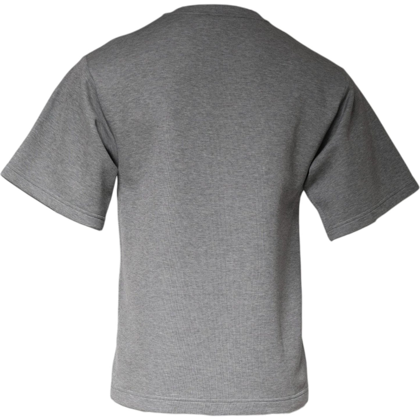 Dolce & Gabbana Gray Cotton Blend Embellished Tee T-shirt Dolce & Gabbana Slate Gray