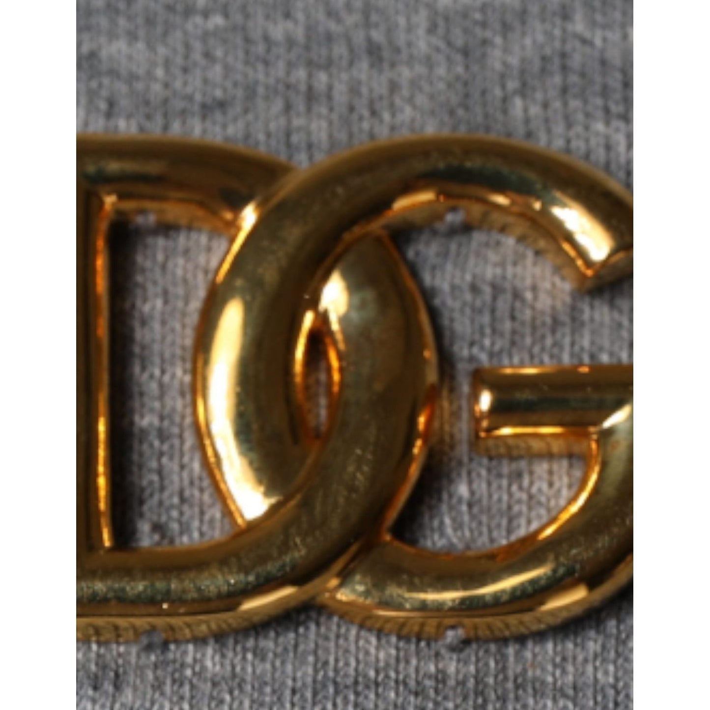 Dolce & Gabbana Gray Cotton Blend Embellished Tee T-shirt Dolce & Gabbana Dark Olive Green