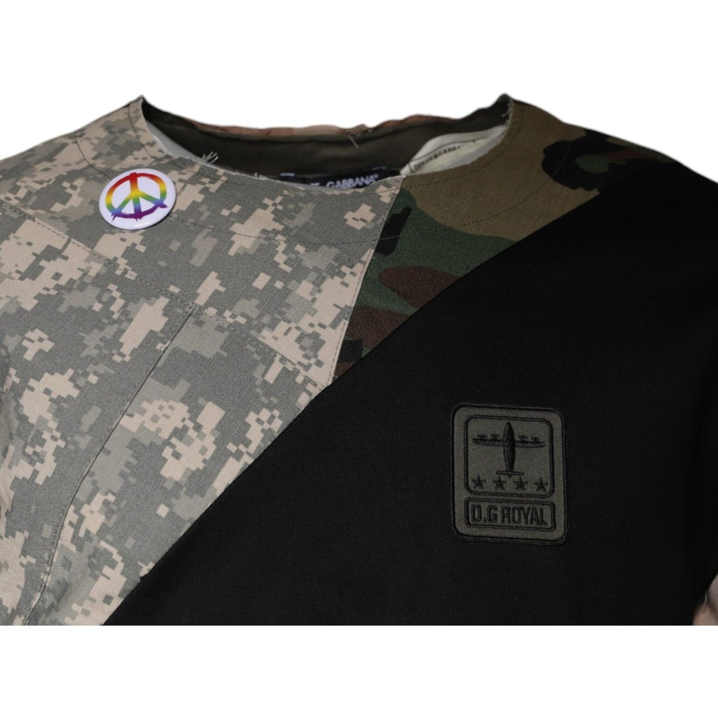 Dolce & Gabbana Multicolor Camouflage Cotton Round Neck T-shirt Dolce & Gabbana Dark Gray