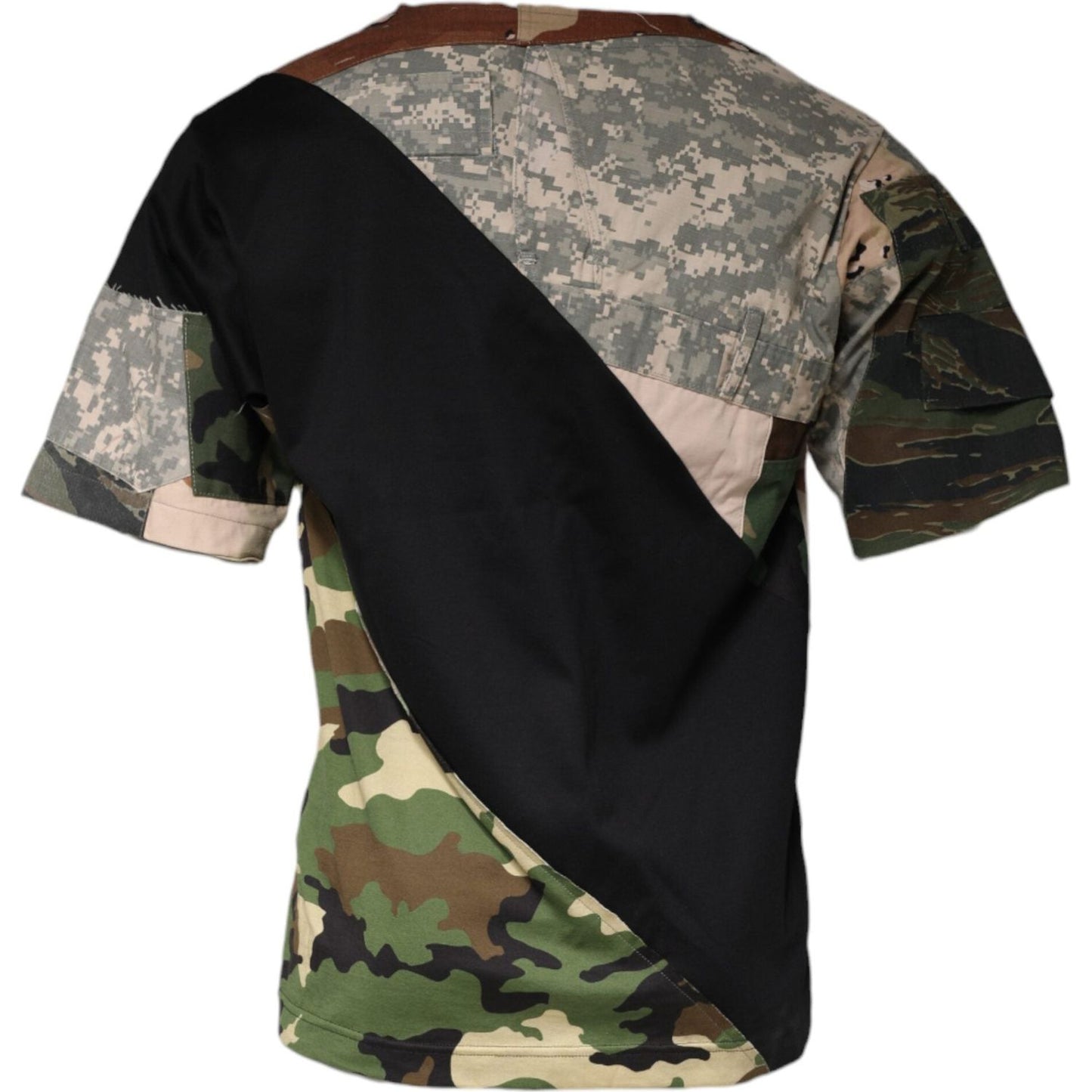 Dolce & Gabbana Multicolor Camouflage Cotton Round Neck T-shirt Dolce & Gabbana Black