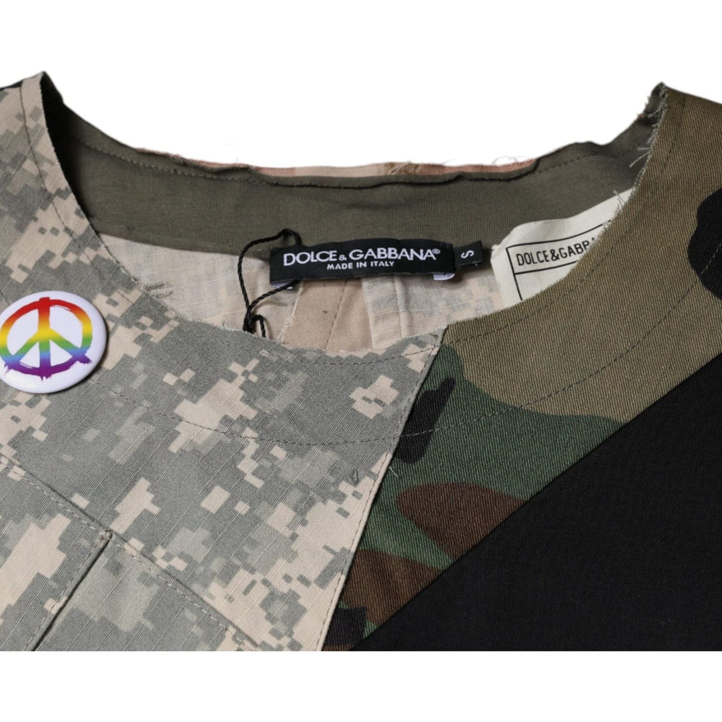 Dolce & Gabbana Multicolor Camouflage Cotton Round Neck T-shirt Dolce & Gabbana Dark Slate Gray