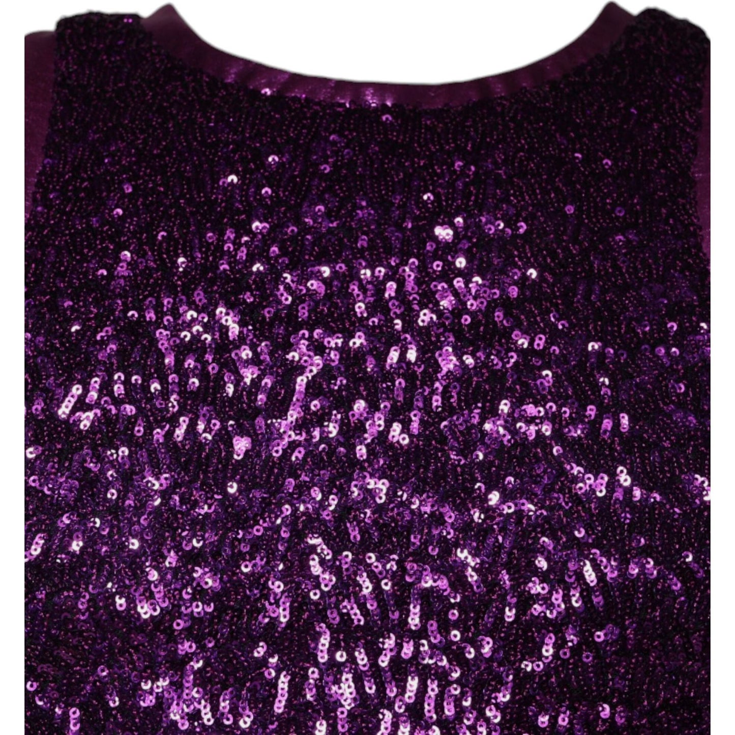 Dolce & Gabbana Purple Sequin Round Neck Sleeveless T-shirt Dolce & Gabbana Black