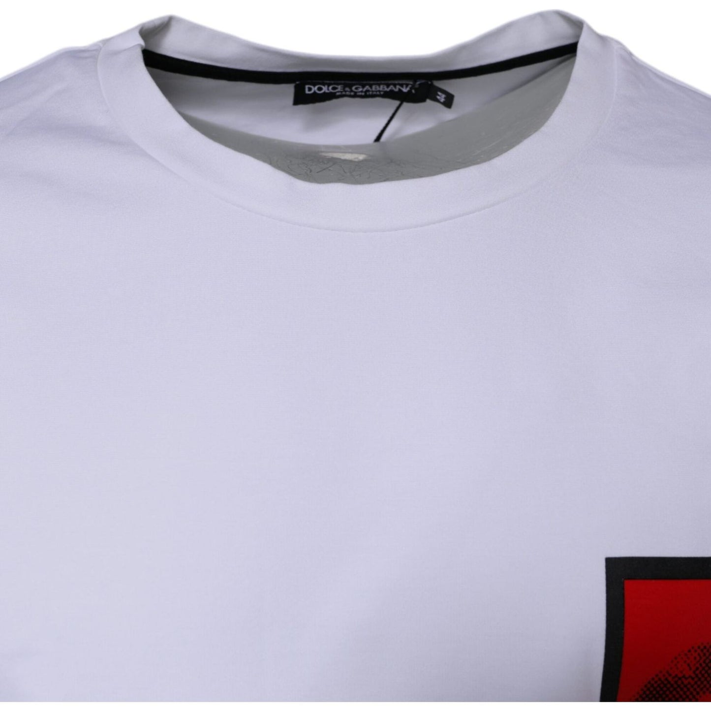 Dolce & Gabbana White Red Lips Print Cotton T-shirt Dolce & Gabbana Thistle