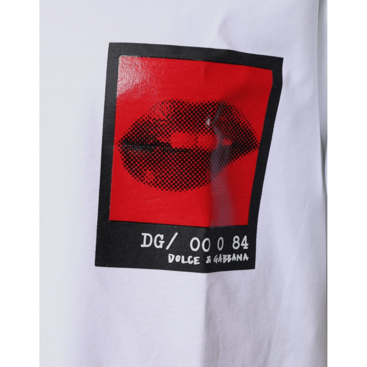 Dolce & Gabbana White Red Lips Print Cotton T-shirt Dolce & Gabbana Light Gray