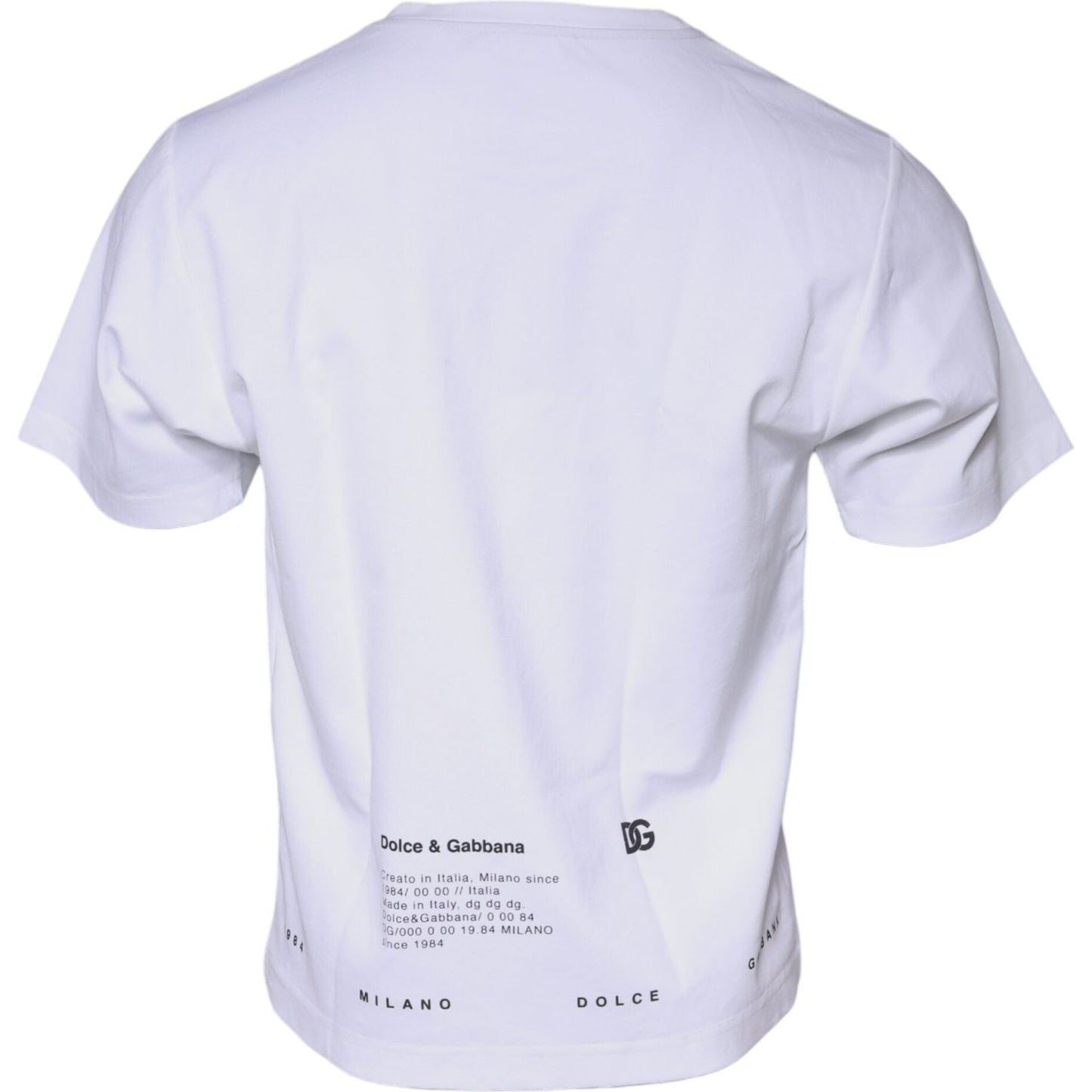 Dolce & Gabbana White Red Lips Print Cotton T-shirt Dolce & Gabbana Light Gray