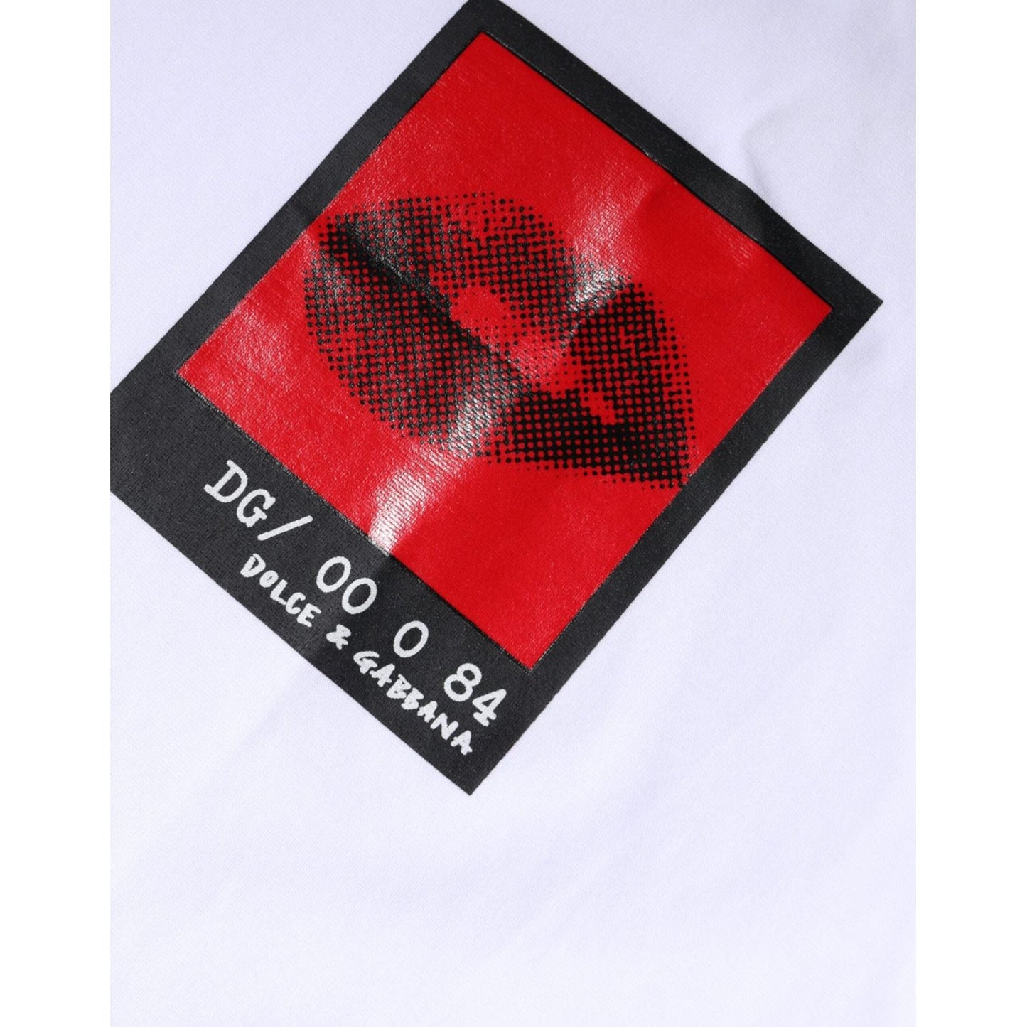 Dolce & Gabbana White Red Lips Print Cotton T-shirt Dolce & Gabbana Dark Slate Gray