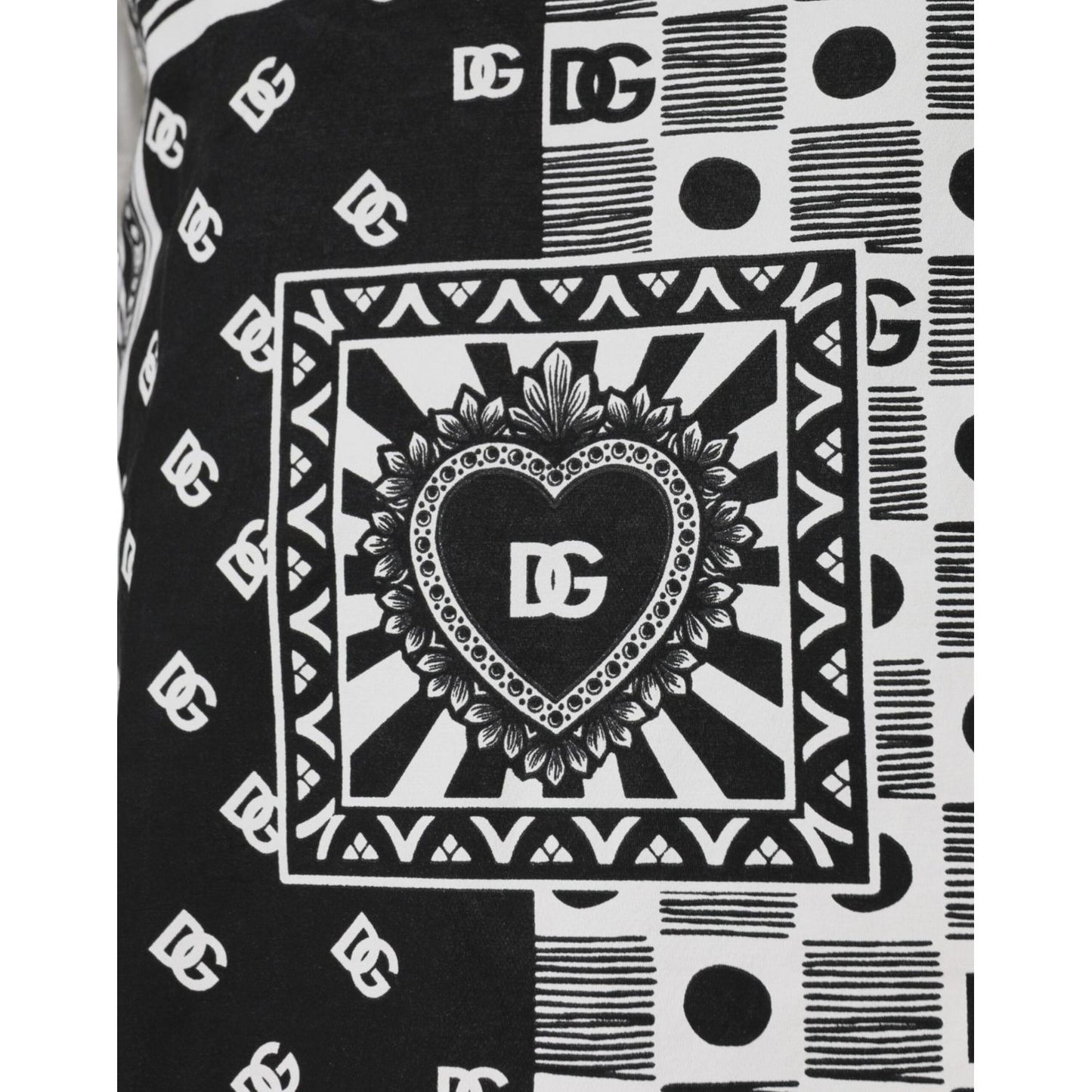 Dolce & Gabbana White Bandana Print Cotton Short Sleeves T-shirt Dolce & Gabbana Dark Slate Gray