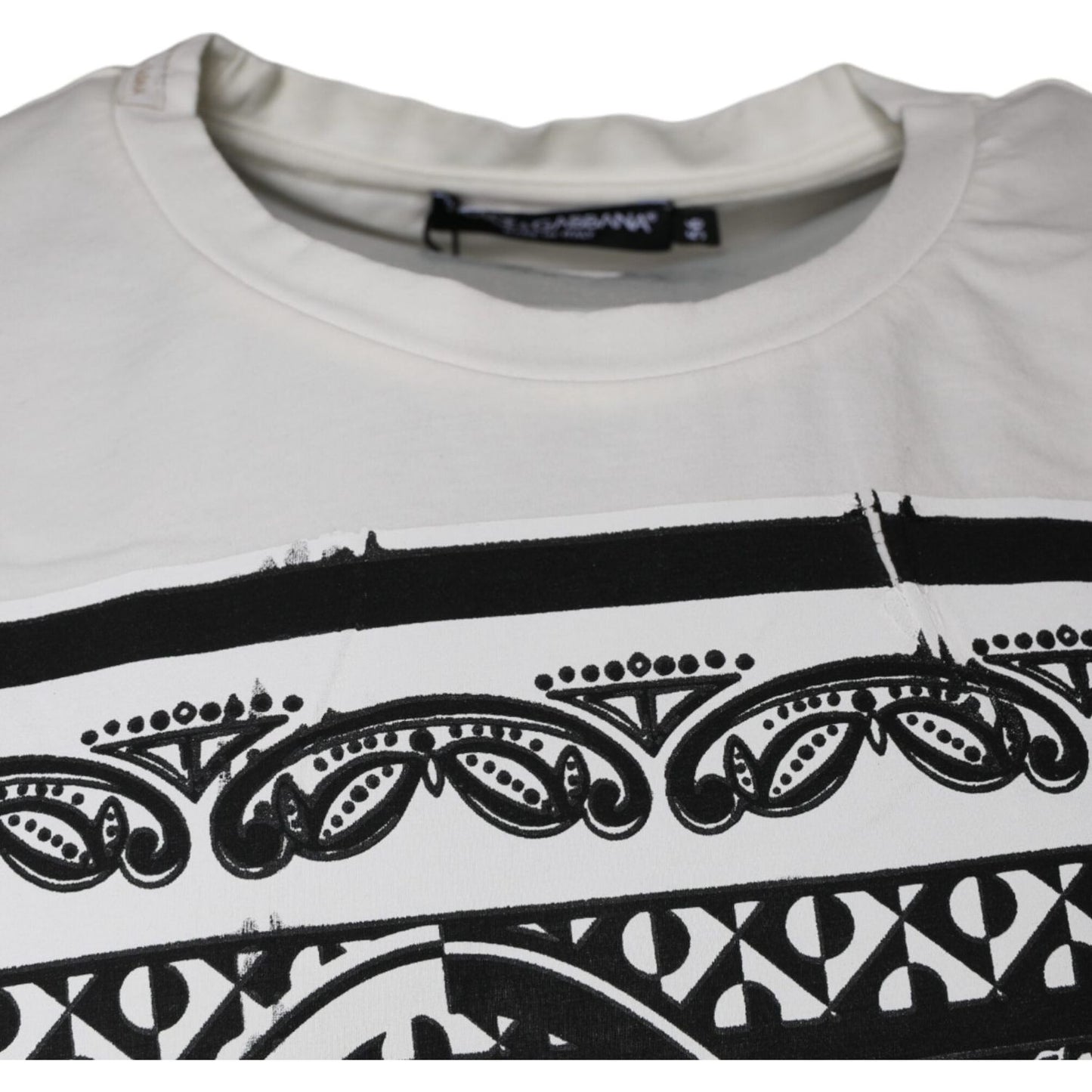 Dolce & Gabbana White Bandana Print Cotton Short Sleeves T-shirt Dolce & Gabbana Gray