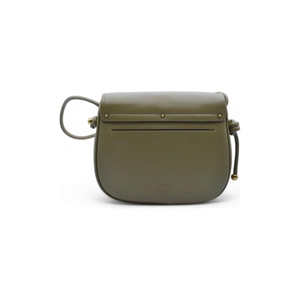 PINKO Green Leather Women Crossbody Bag PINKO Dark Olive Green