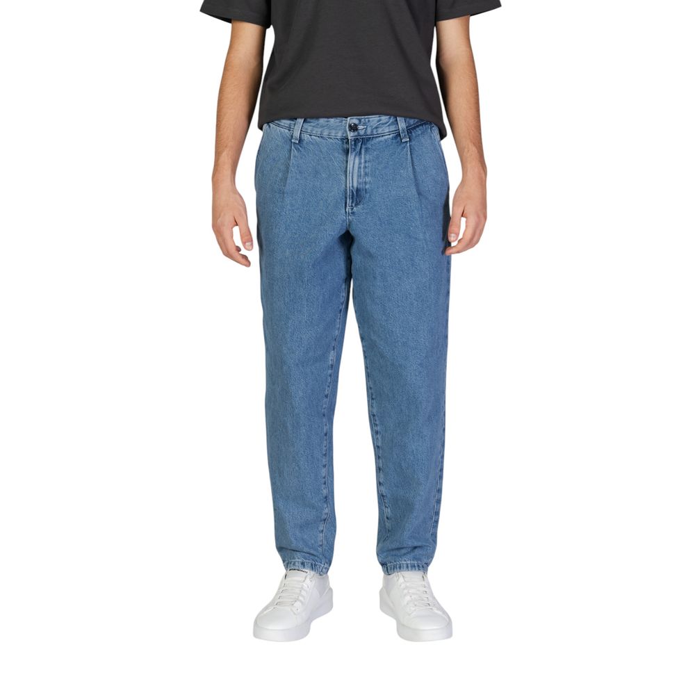 Jack Jones Blue Cotton Relaxed Fit Jean