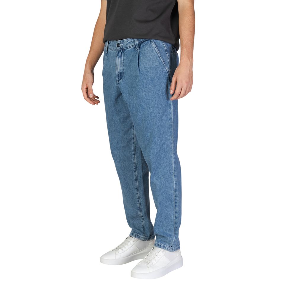 Jack Jones Blue Cotton Relaxed Fit Jean
