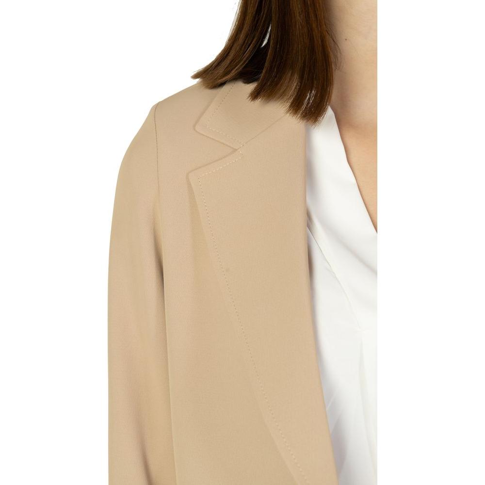 Sandro Ferrone Beige Polyester Suits & Blazer Sandro Ferrone Tan