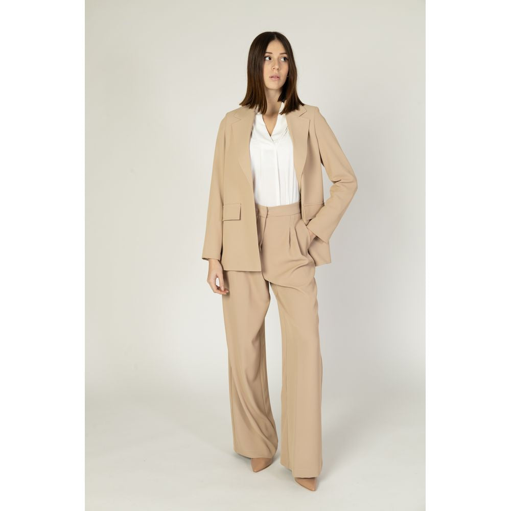 Sandro Ferrone Beige Polyester Suits & Blazer Sandro Ferrone Light Gray