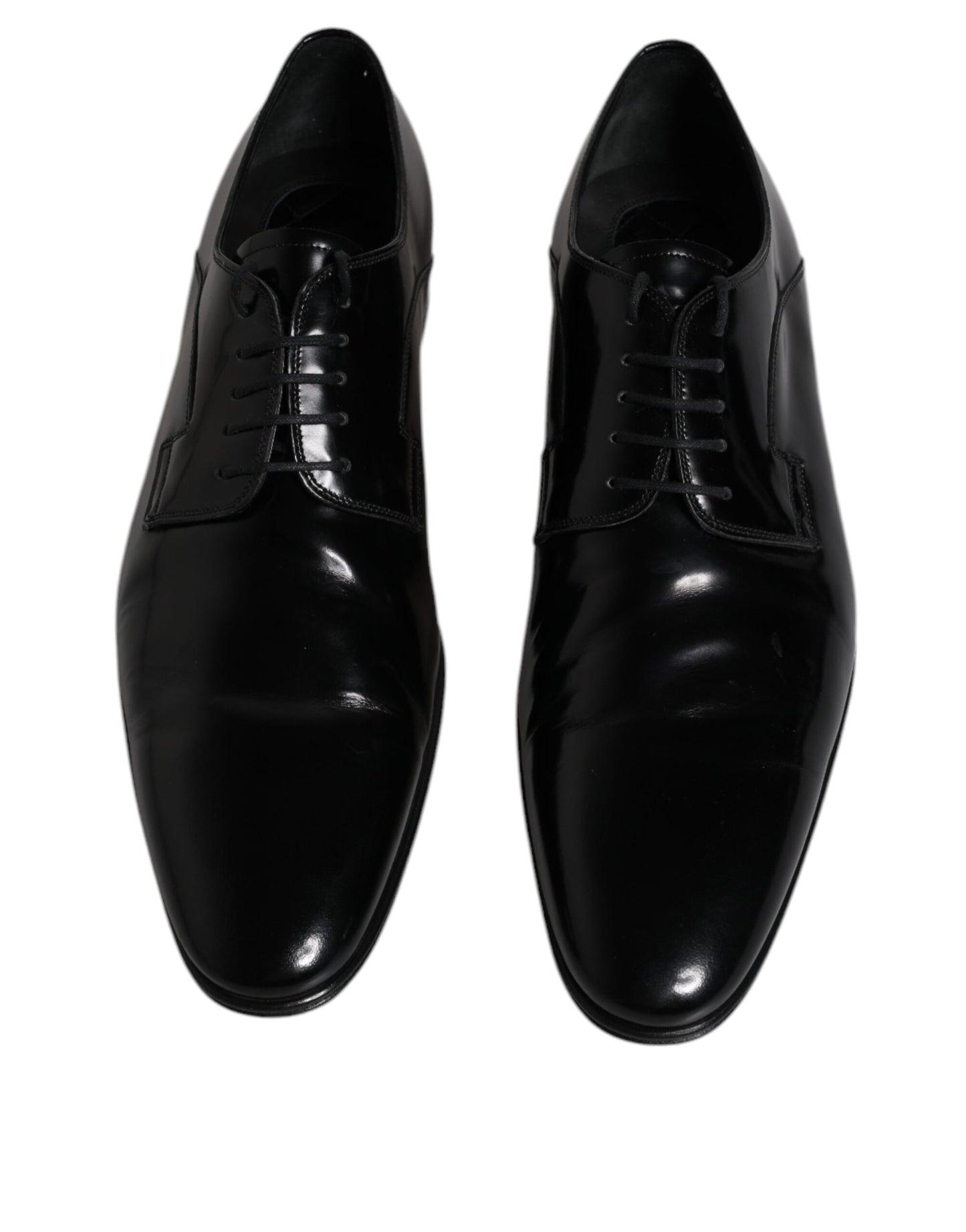 Dolce & Gabbana Black Leather Lace Up Derby Formal Shoes Dolce & Gabbana Black