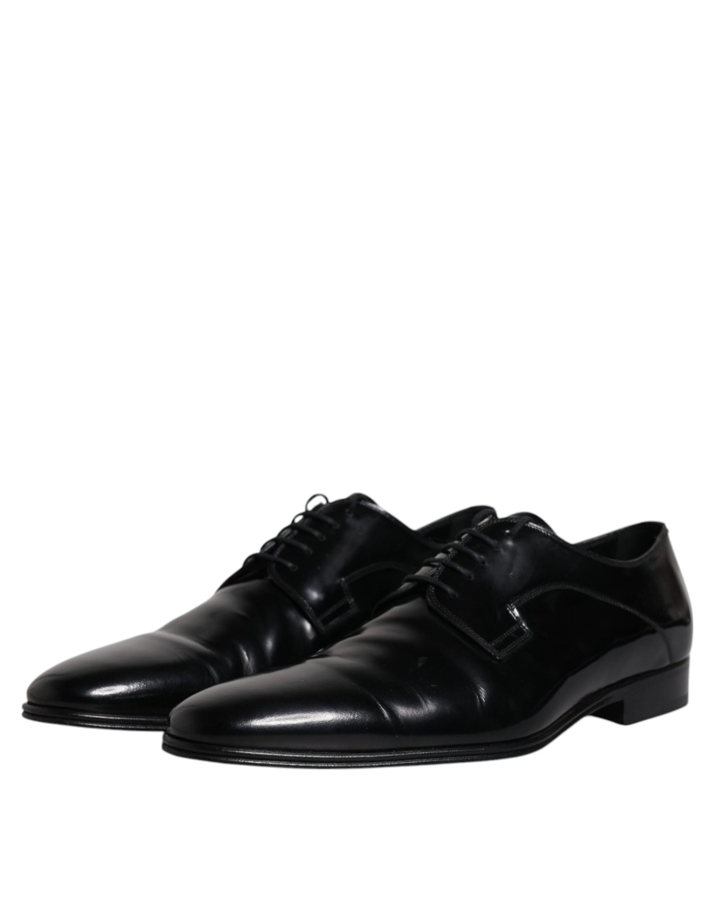 Dolce & Gabbana Black Leather Lace Up Derby Formal Shoes Dolce & Gabbana Black