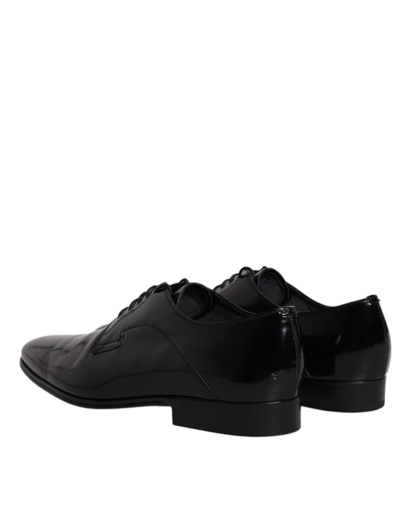 Dolce & Gabbana Black Leather Lace Up Derby Formal Shoes Dolce & Gabbana Black