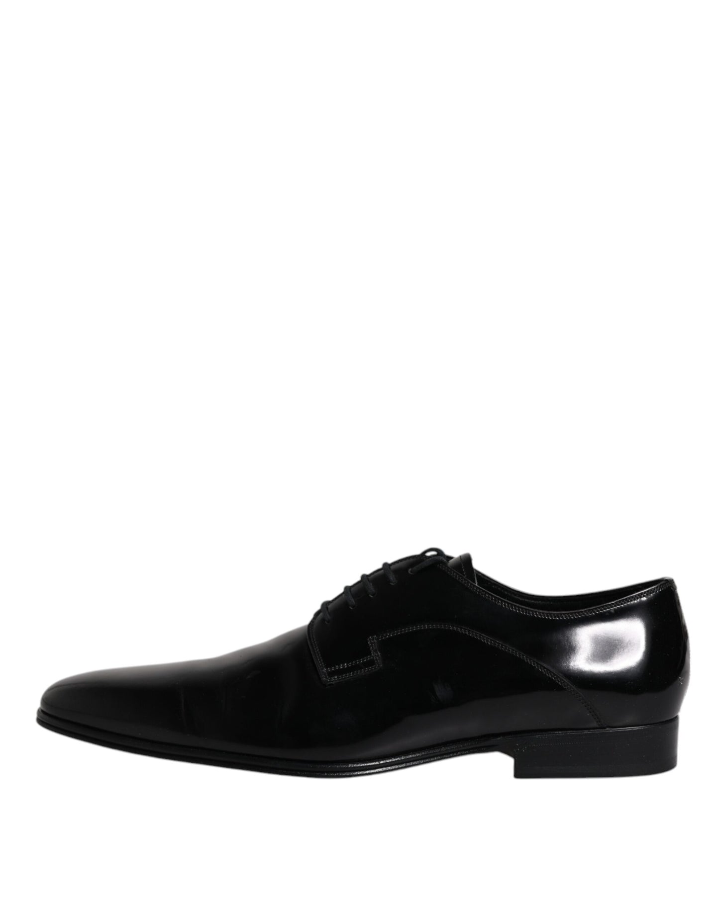 Dolce & Gabbana Black Leather Lace Up Derby Formal Shoes Dolce & Gabbana Black