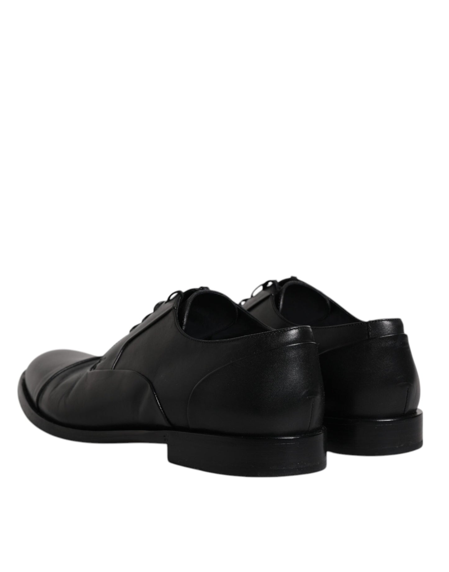 Dolce & Gabbana Black Leather Lace Up Men Derby Formal Shoes Dolce & Gabbana Black