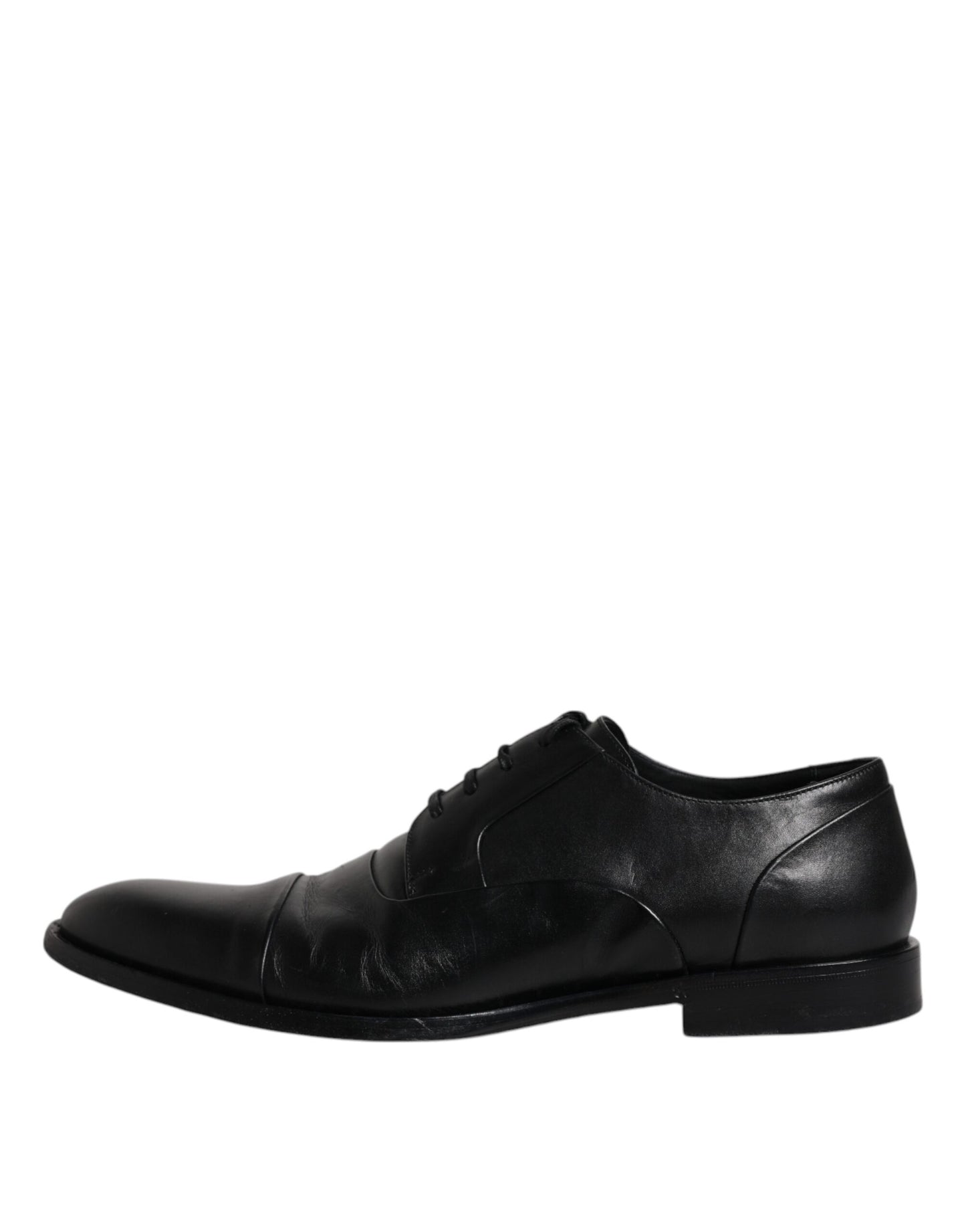 Dolce & Gabbana Black Leather Lace Up Men Derby Formal Shoes Dolce & Gabbana Black