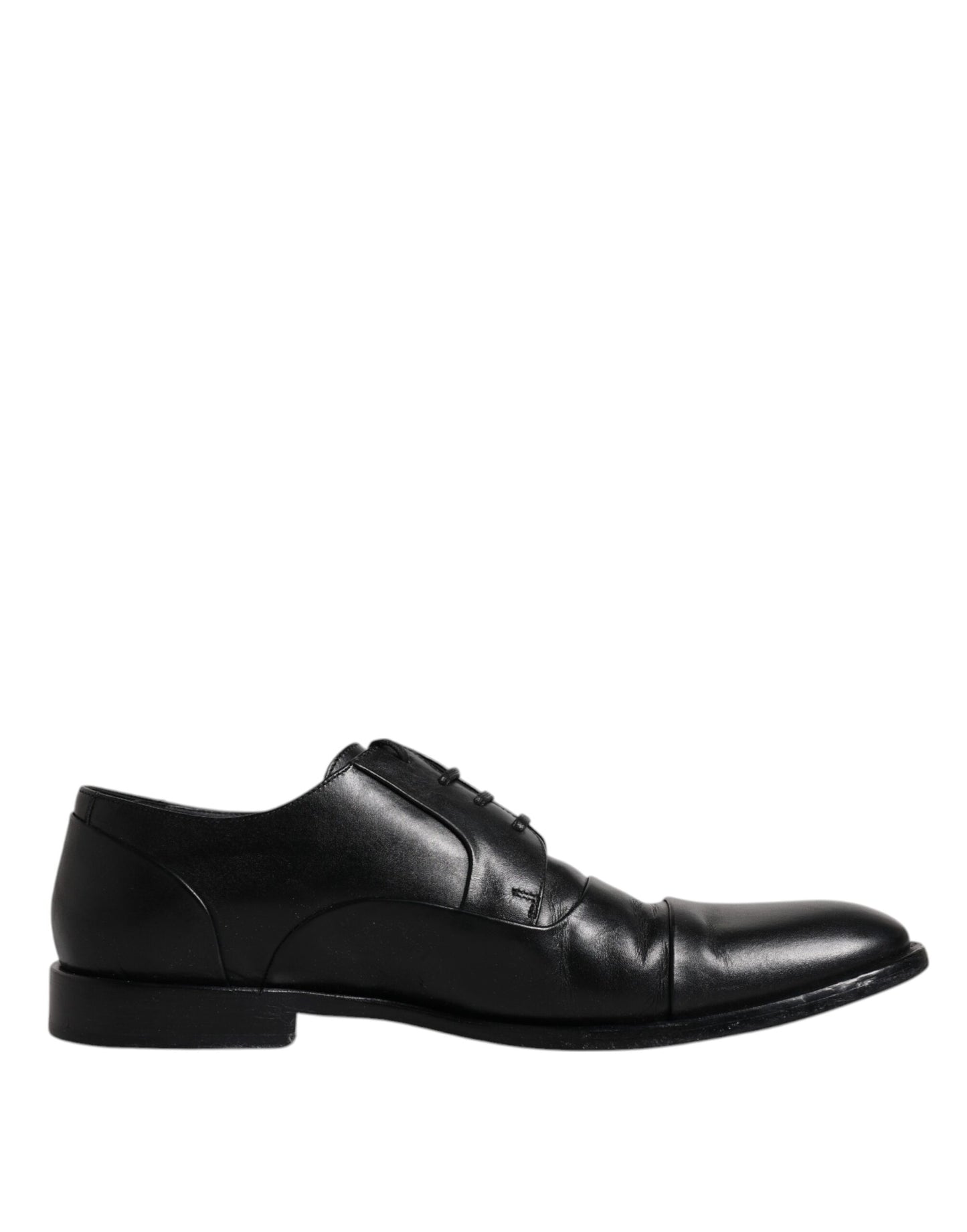 Dolce & Gabbana Black Leather Lace Up Men Derby Formal Shoes Dolce & Gabbana Black