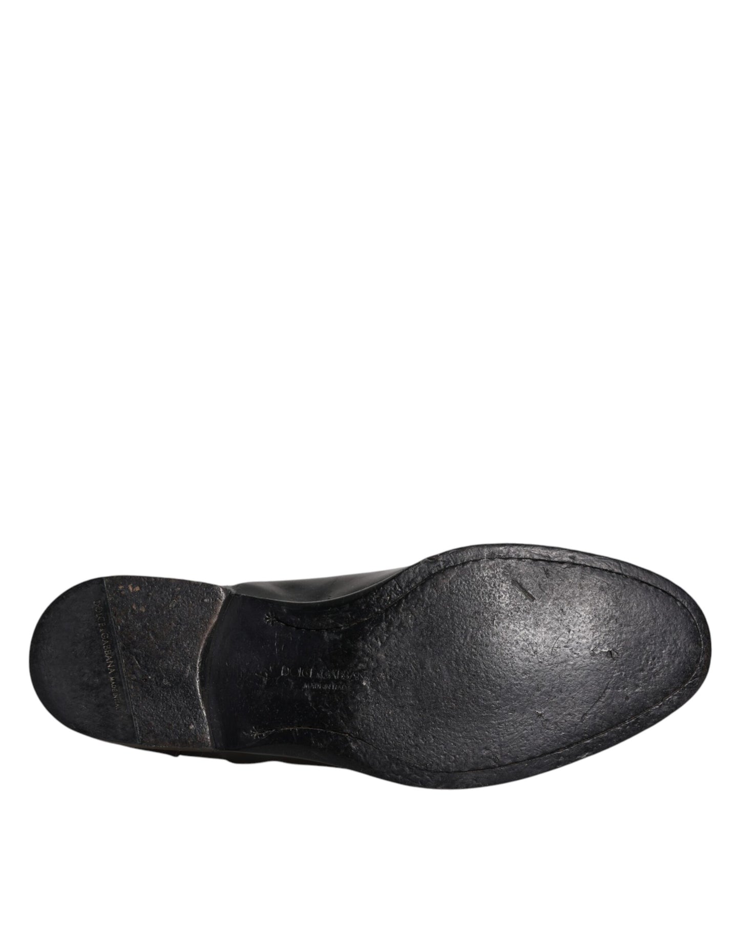Dolce & Gabbana Black Leather Lace Up Men Derby Formal Shoes Dolce & Gabbana Dark Slate Gray
