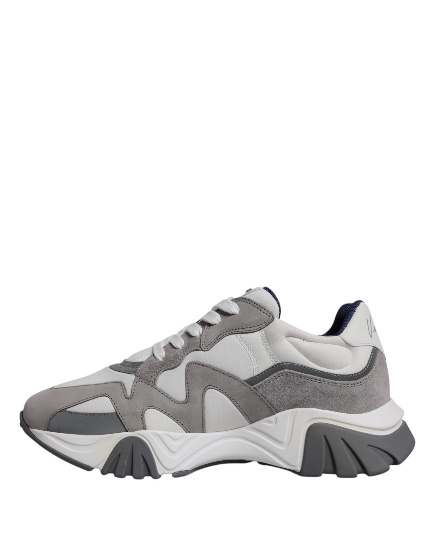 Versace Grey Leather Neoprene Chunky Low Top Squalo Sneakers Shoes Versace Light Slate Gray