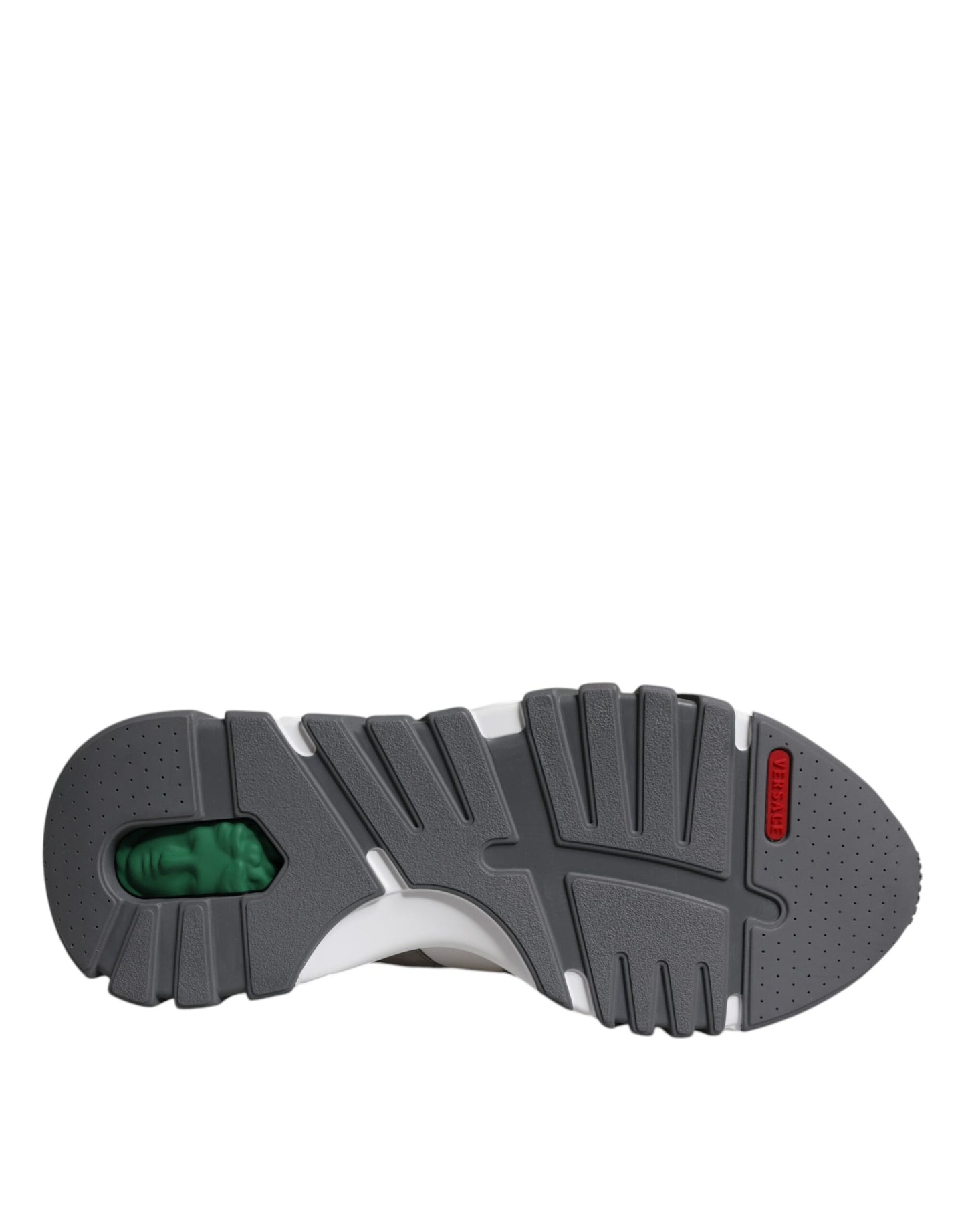 Versace Grey Leather Neoprene Chunky Low Top Squalo Sneakers Shoes Versace Dark Slate Gray