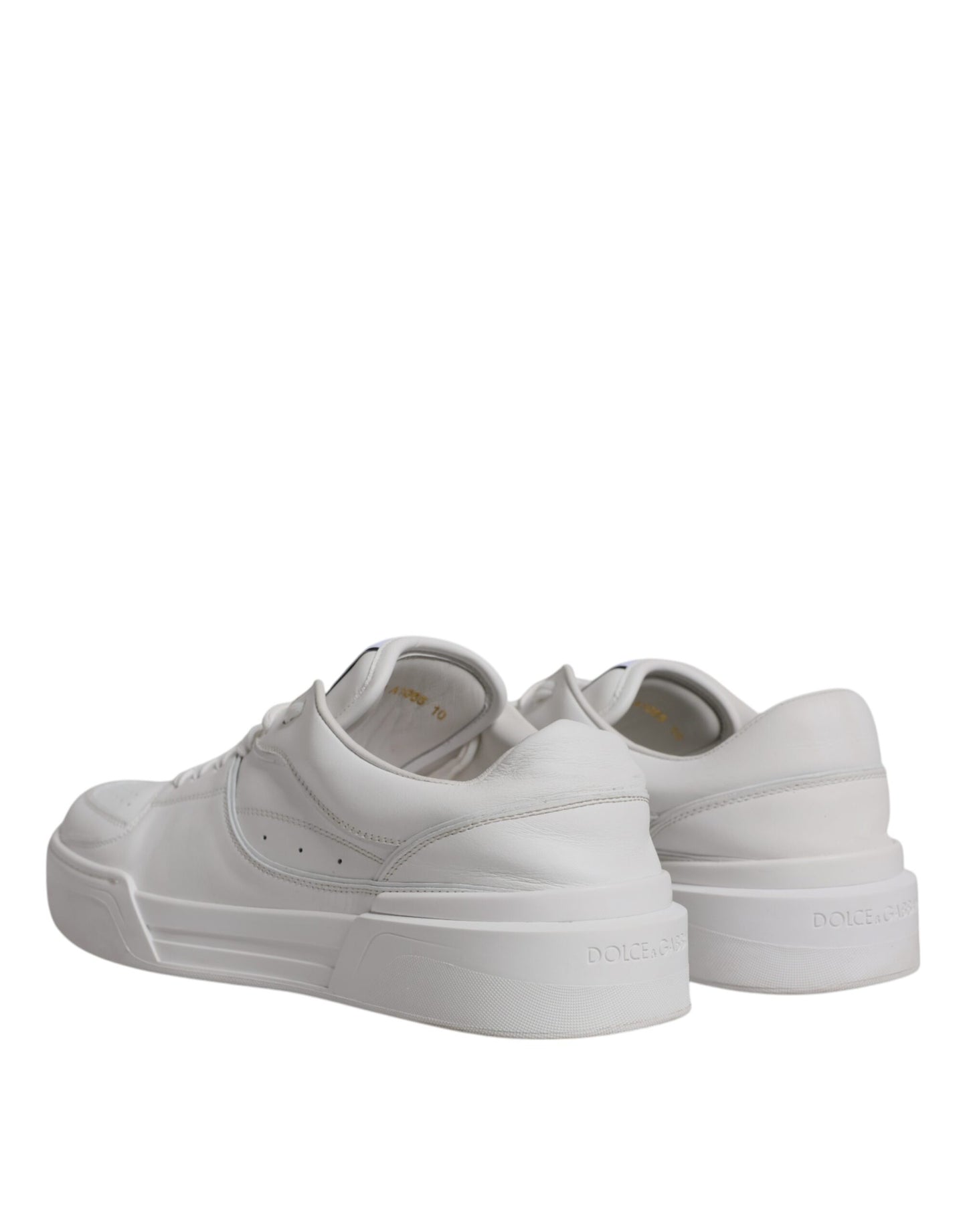 Dolce & Gabbana White Miami Leather Low Top Sneakers Shoes Dolce & Gabbana Gray