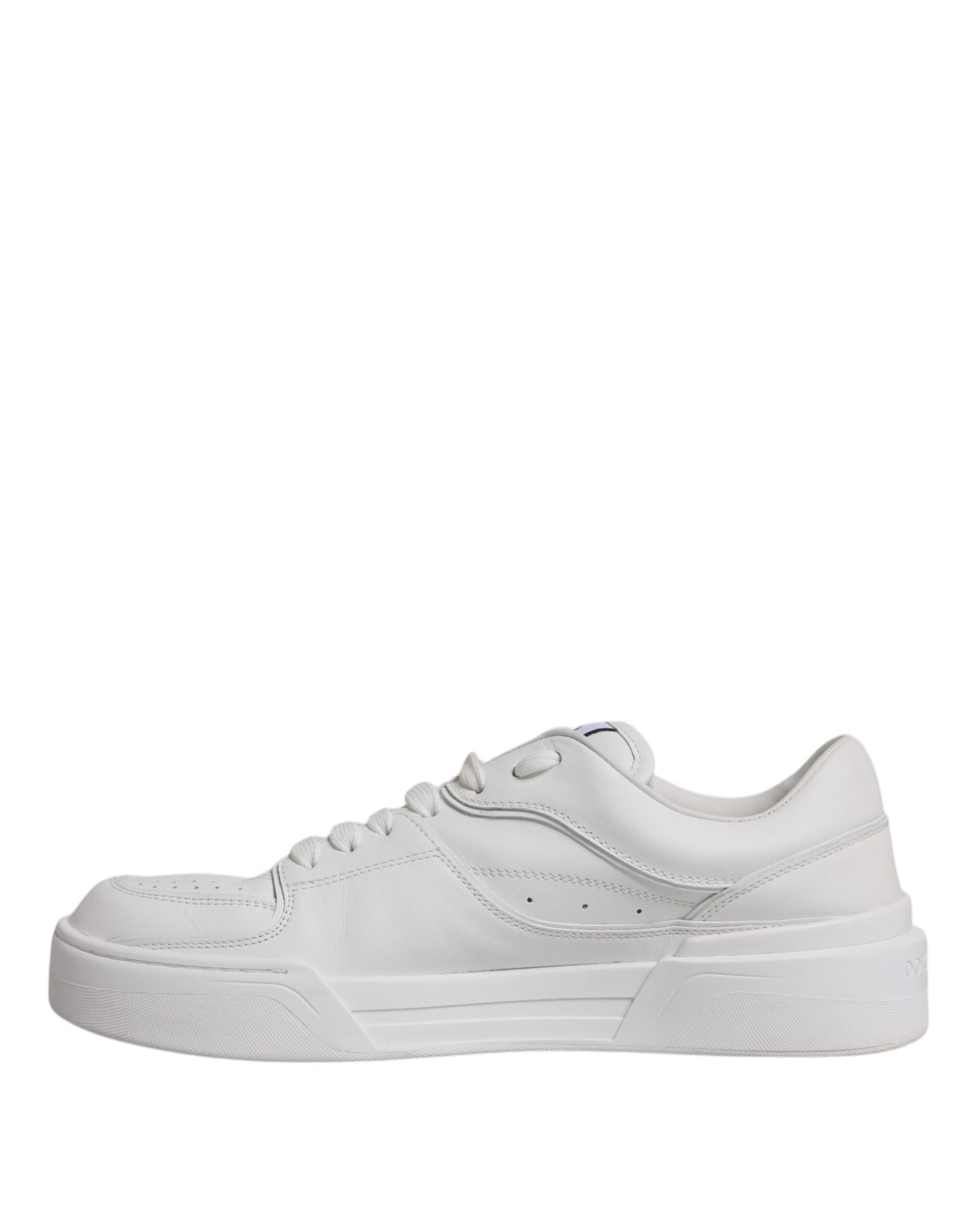 Dolce & Gabbana White Miami Leather Low Top Sneakers Shoes Dolce & Gabbana Light Gray