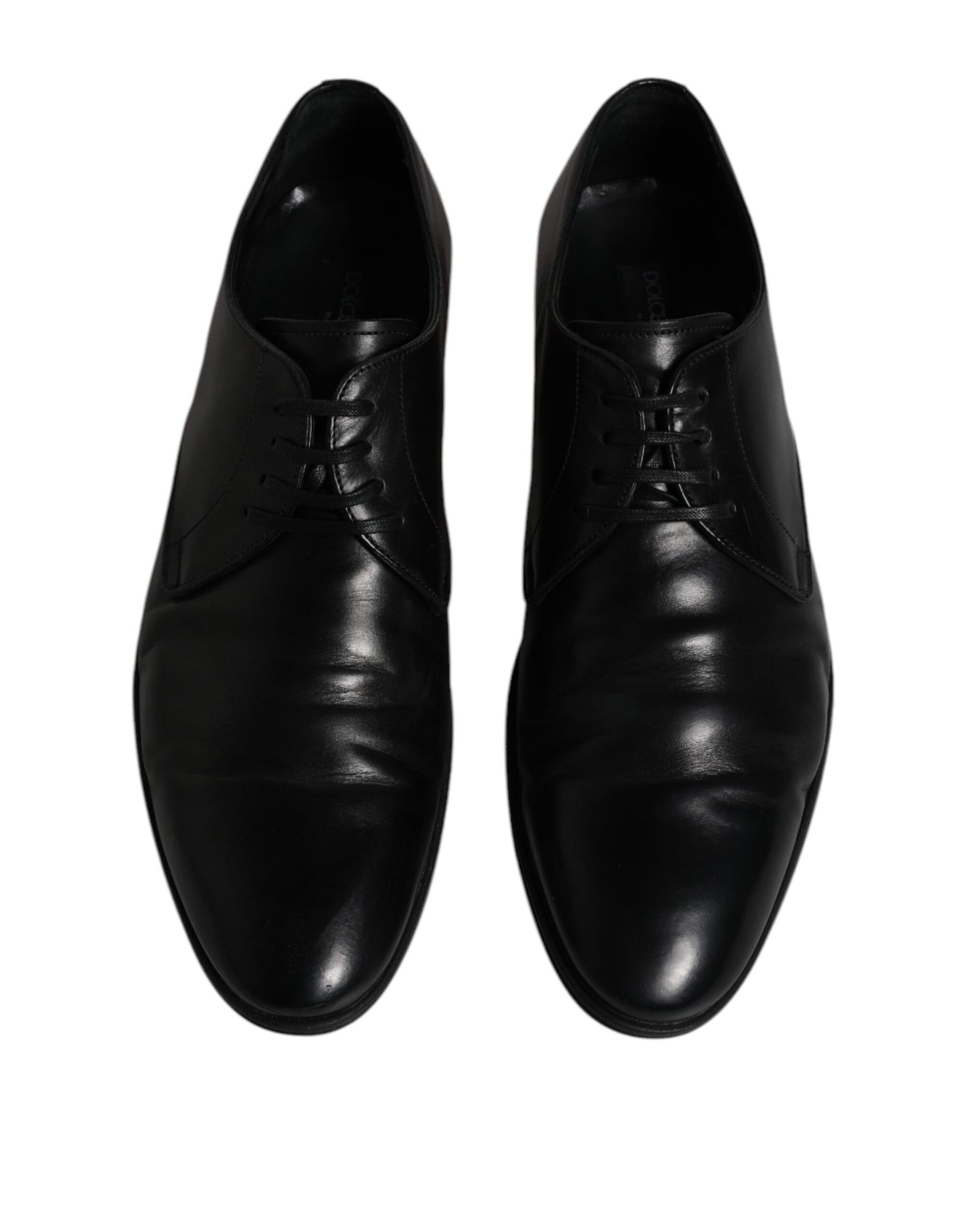 Dolce & Gabbana Black Leather Lace Up Men Derby Formal Shoes Dolce & Gabbana Black