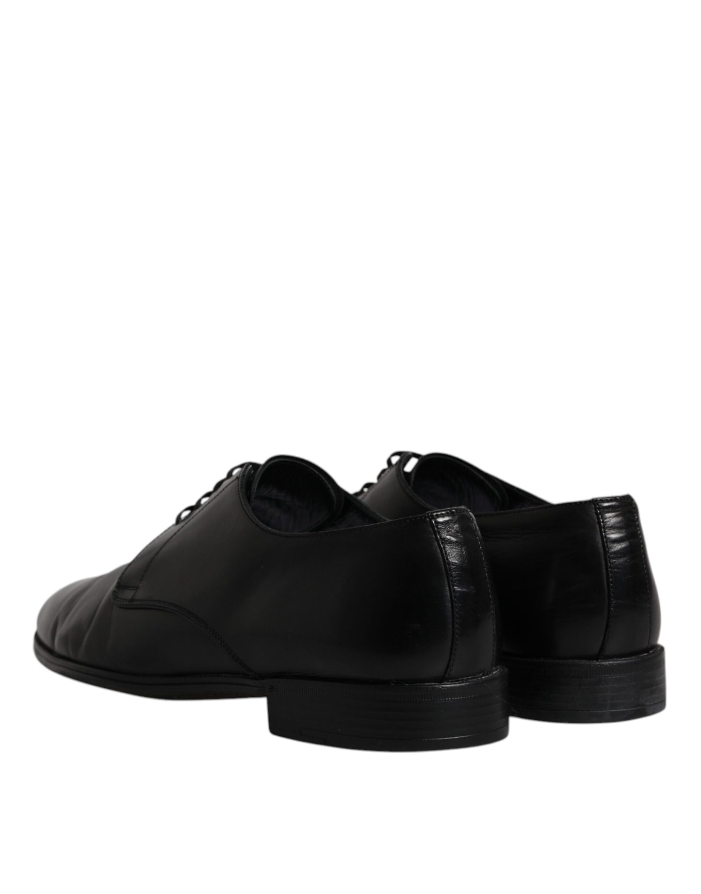 Dolce & Gabbana Black Leather Lace Up Men Derby Formal Shoes Dolce & Gabbana Black