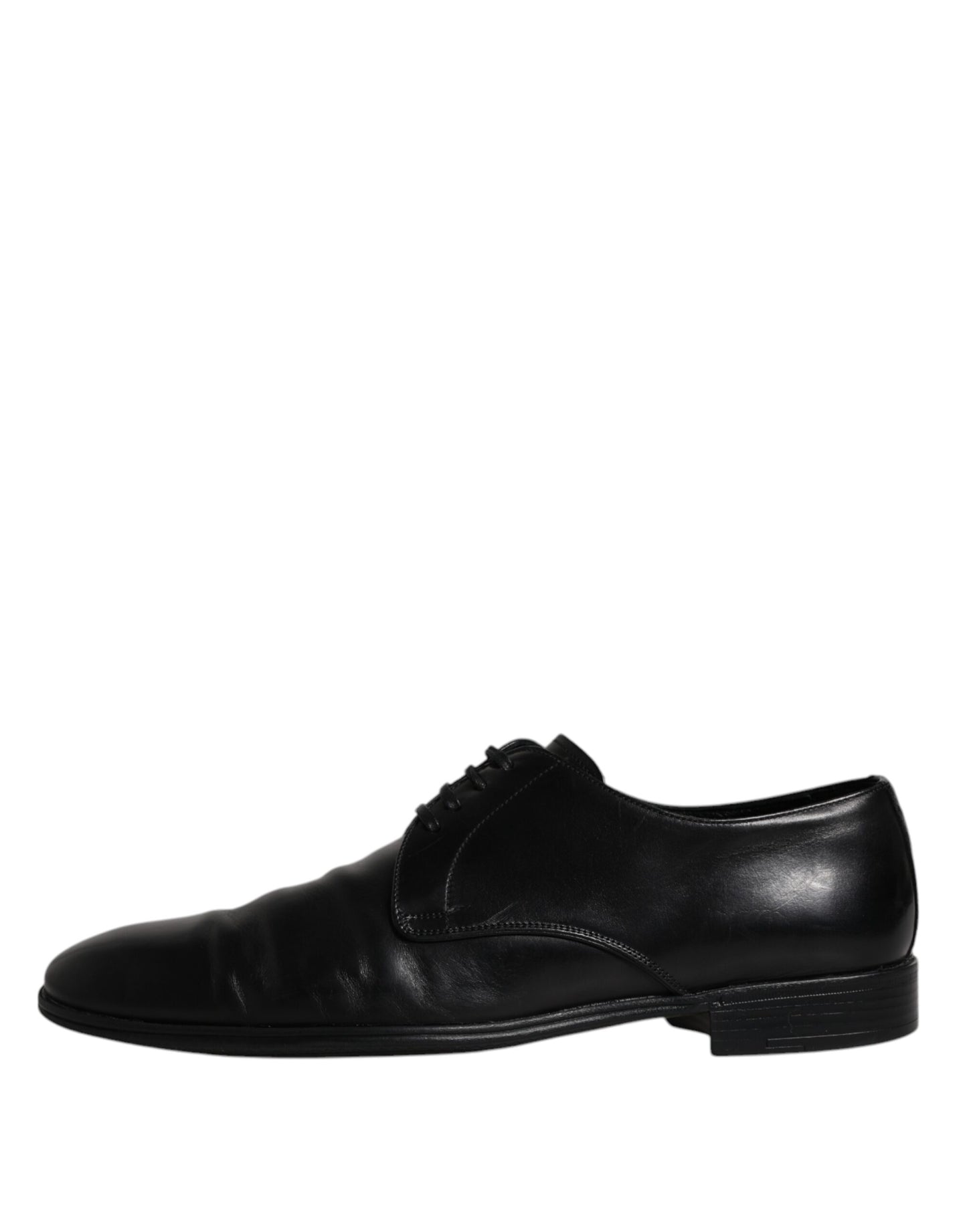 Dolce & Gabbana Black Leather Lace Up Men Derby Formal Shoes Dolce & Gabbana Black