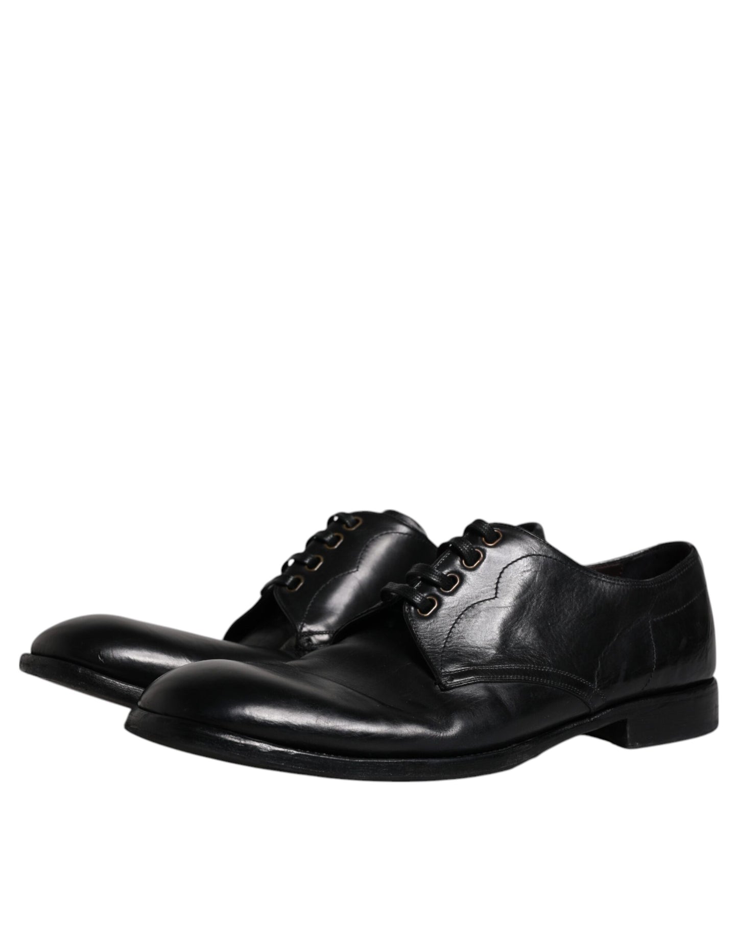 Dolce & Gabbana Black Leather Derby Formal Men Dress Shoes Dolce & Gabbana Black