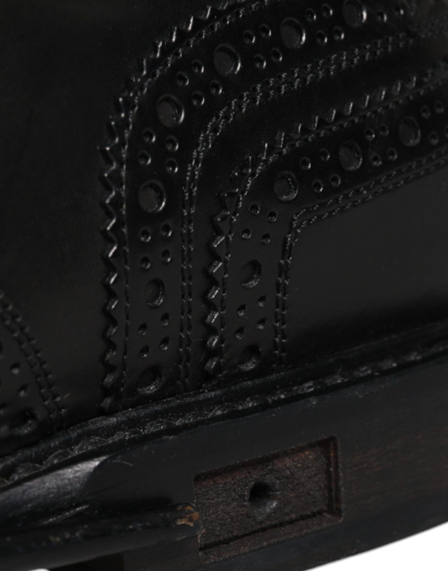 Dolce & Gabbana Black Leather Derby Wingtip Formal Shoes Dolce & Gabbana Black
