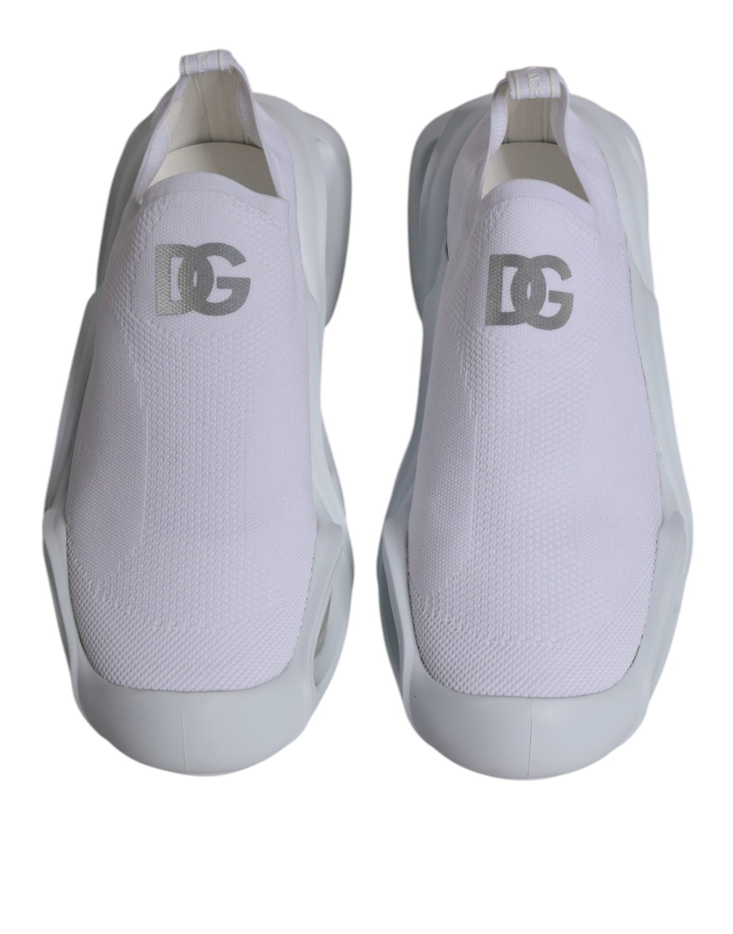Dolce & Gabbana White Slip On Wave Low Top Men Sneakers Shoes Dolce & Gabbana Dark Gray