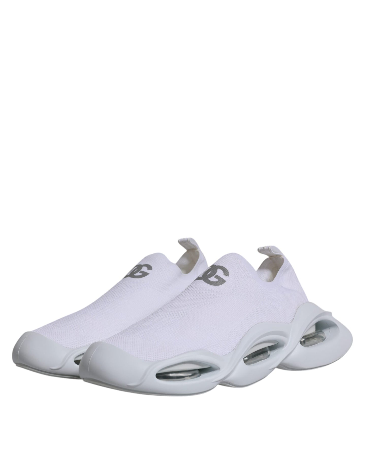 Dolce & Gabbana White Slip On Wave Low Top Men Sneakers Shoes Dolce & Gabbana Light Gray