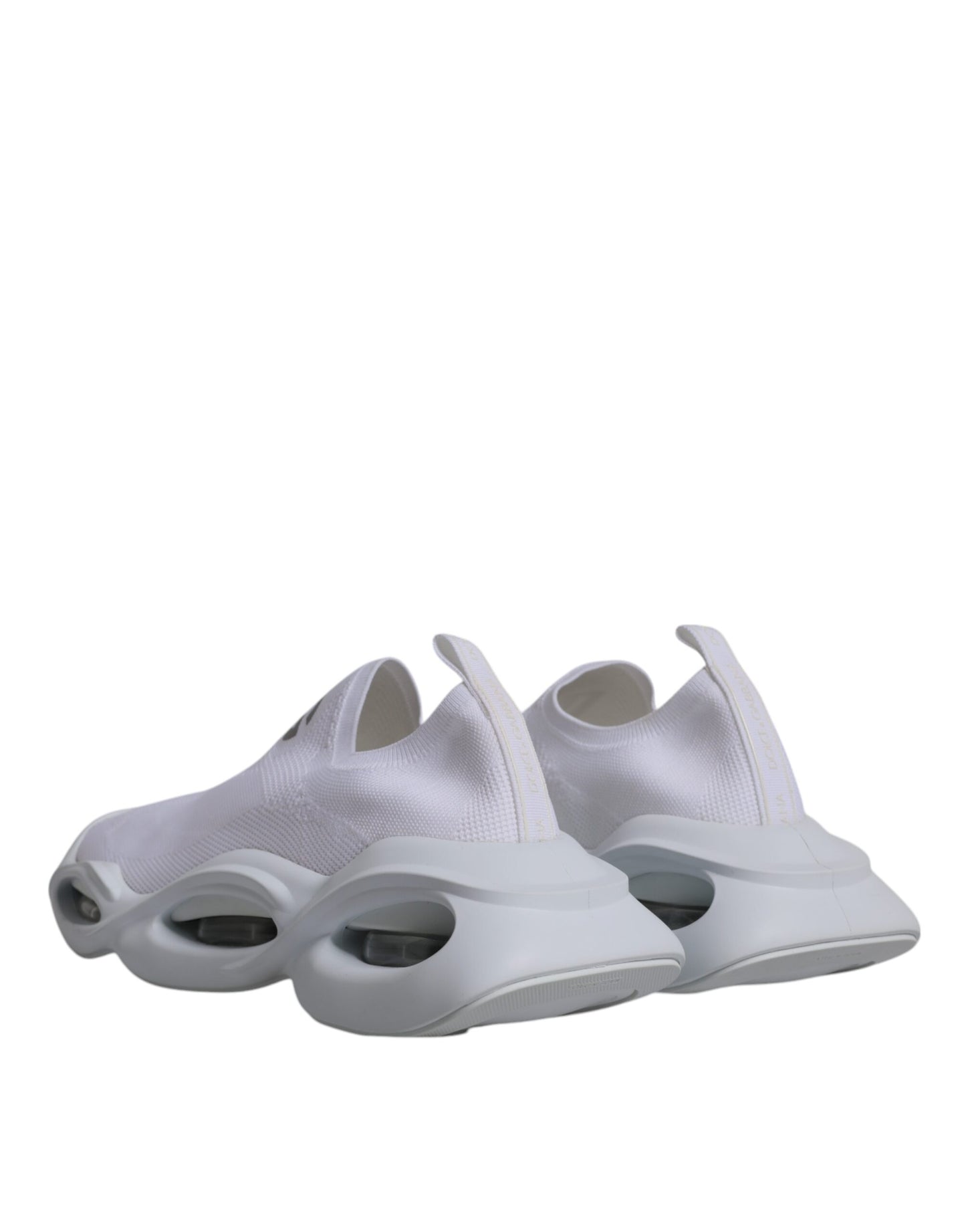 Dolce & Gabbana White Slip On Wave Low Top Men Sneakers Shoes Dolce & Gabbana Dark Gray