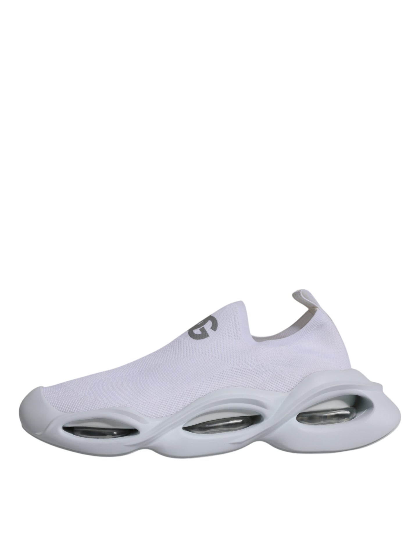 Dolce & Gabbana White Slip On Wave Low Top Men Sneakers Shoes Dolce & Gabbana Gray