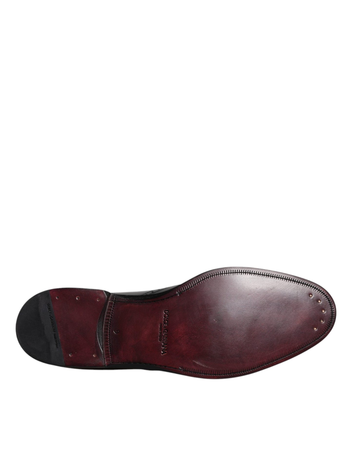 Dolce & Gabbana Black Leather Derby Wingtip Formal Shoes Dolce & Gabbana Dark Slate Gray