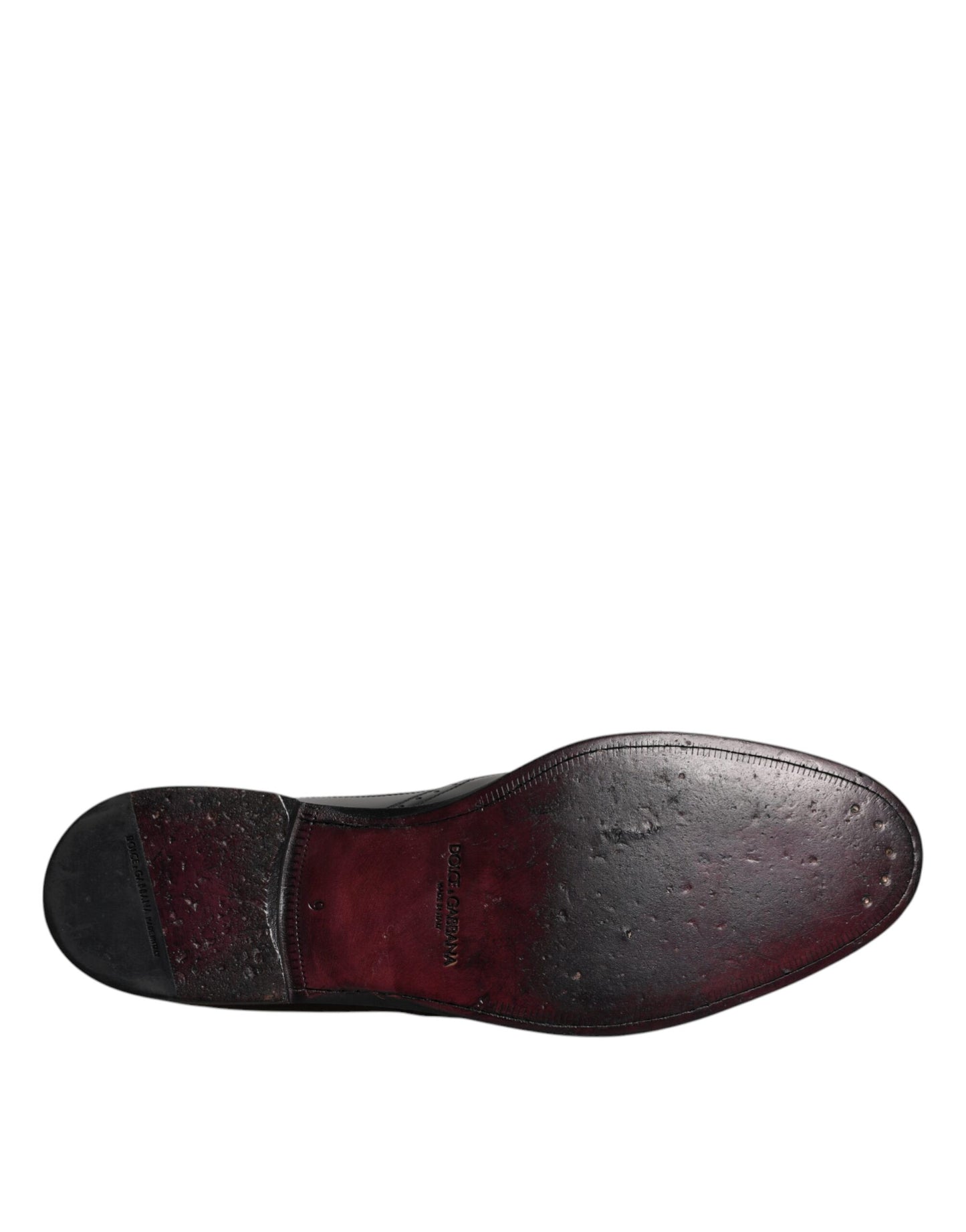 Dolce & Gabbana Black Leather Derby Wingtip Formal Shoes Dolce & Gabbana Dark Slate Gray