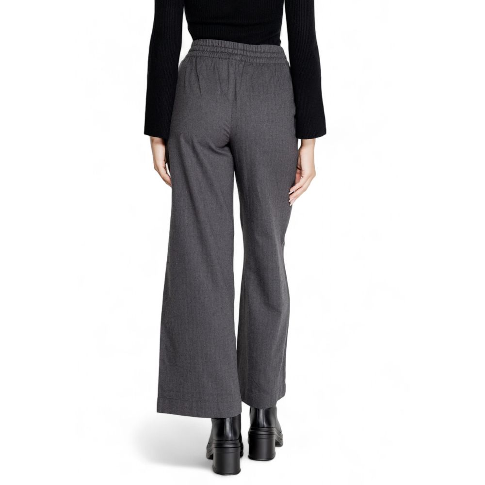 Jacqueline De Yong Gray Cotton Jeans & Pant Jacqueline De Yong Dark Slate Gray