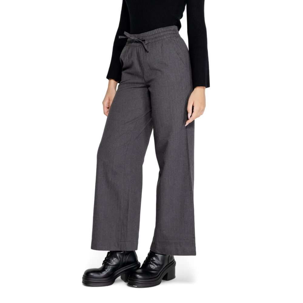 Jacqueline De Yong Gray Cotton Jeans & Pant Jacqueline De Yong Dark Slate Gray