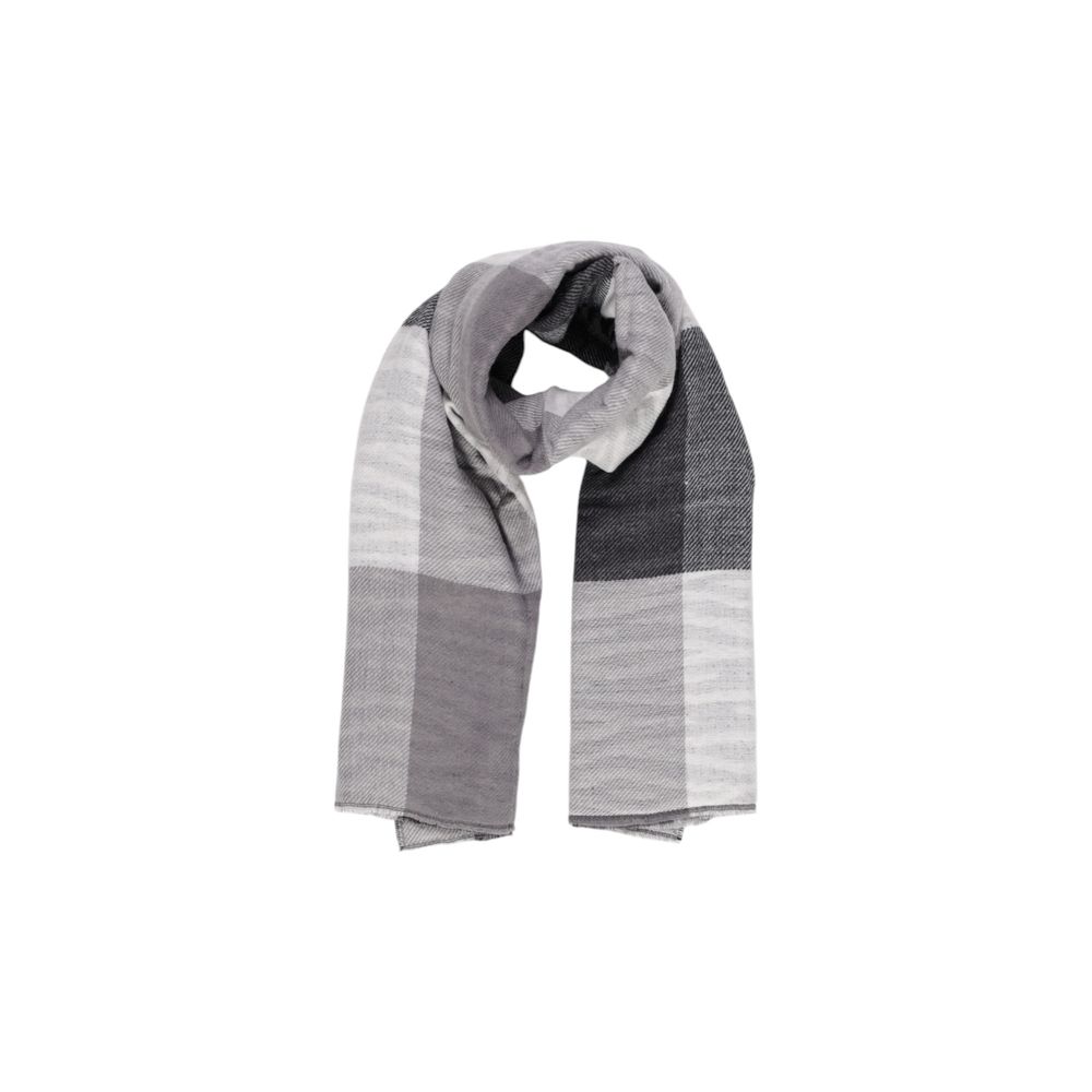 Pieces Black Recycled Polyester Scarf Pieces Dark Gray