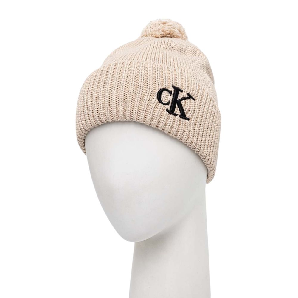 Calvin Klein Beige Cotton Hat Calvin Klein Light Gray